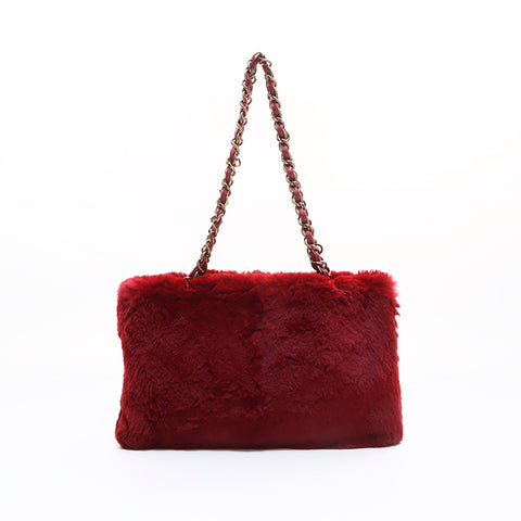 シャネル CHANEL 2000年 チェーントート トートバッグ ワインレッド