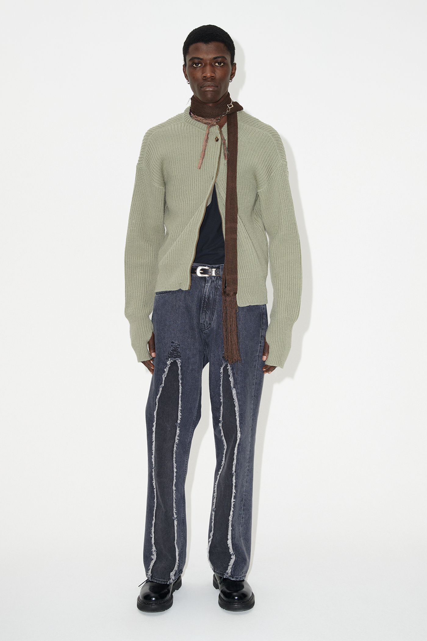 Our Legacy - Zip Wrap Cardigan Refined Green Quotidian Wool