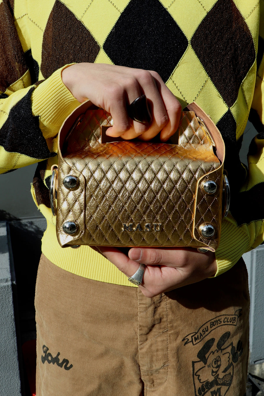 MASU(エムエーエスユー)のLEATHER CAKE MINI BAG GOLD(バッグ)の通販