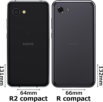 AQUOS R2 compact」と「AQUOS R compact」の違い - フォトスク