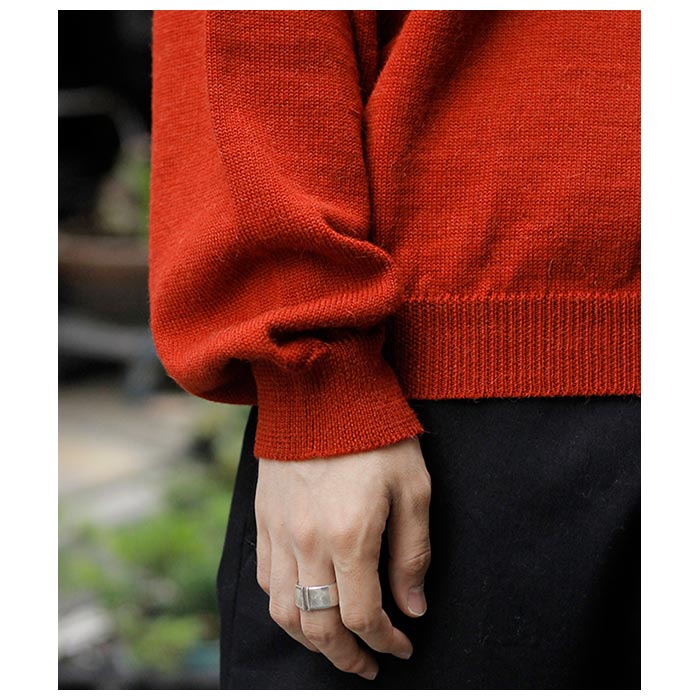 インテリム INTERIM ウール アルパカ 7ゲージ クルーネック セーター