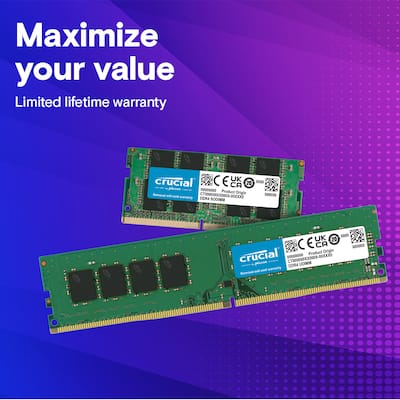 Crucial 32GB Kit (2x16GB) DDR4 3200MHz C22 SODIMM Laptop Memory
