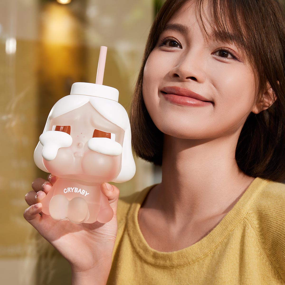 CRYBABY Crying Again Series-Plush Straw Cup (I'LL GIVE YOU ALL MY