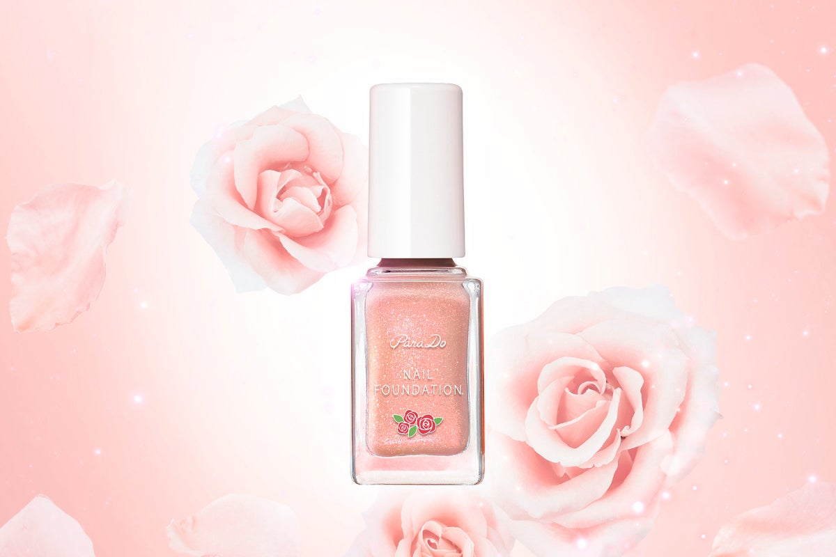 人気のネイルファンデーション®に、バラ色ラメを仕込んだ、くすみ