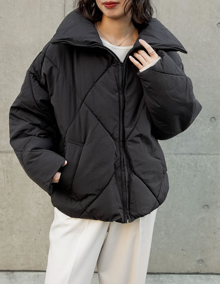 ダイヤキルトフェイクダウンジャケット - ジャケット/アウター通販