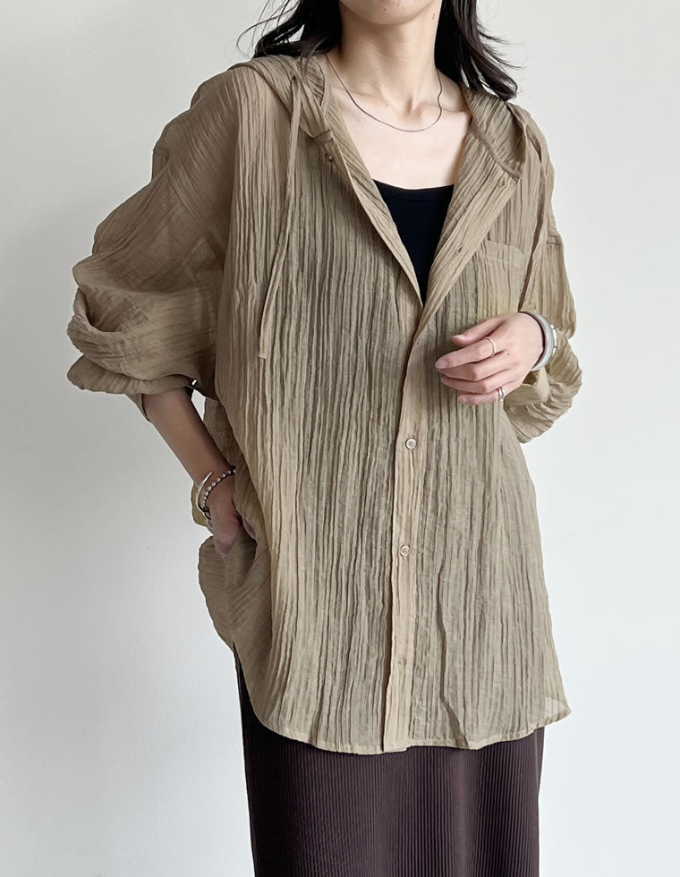 選べるフード付きオーバーサイズシャツ - トップス通販 | 人気