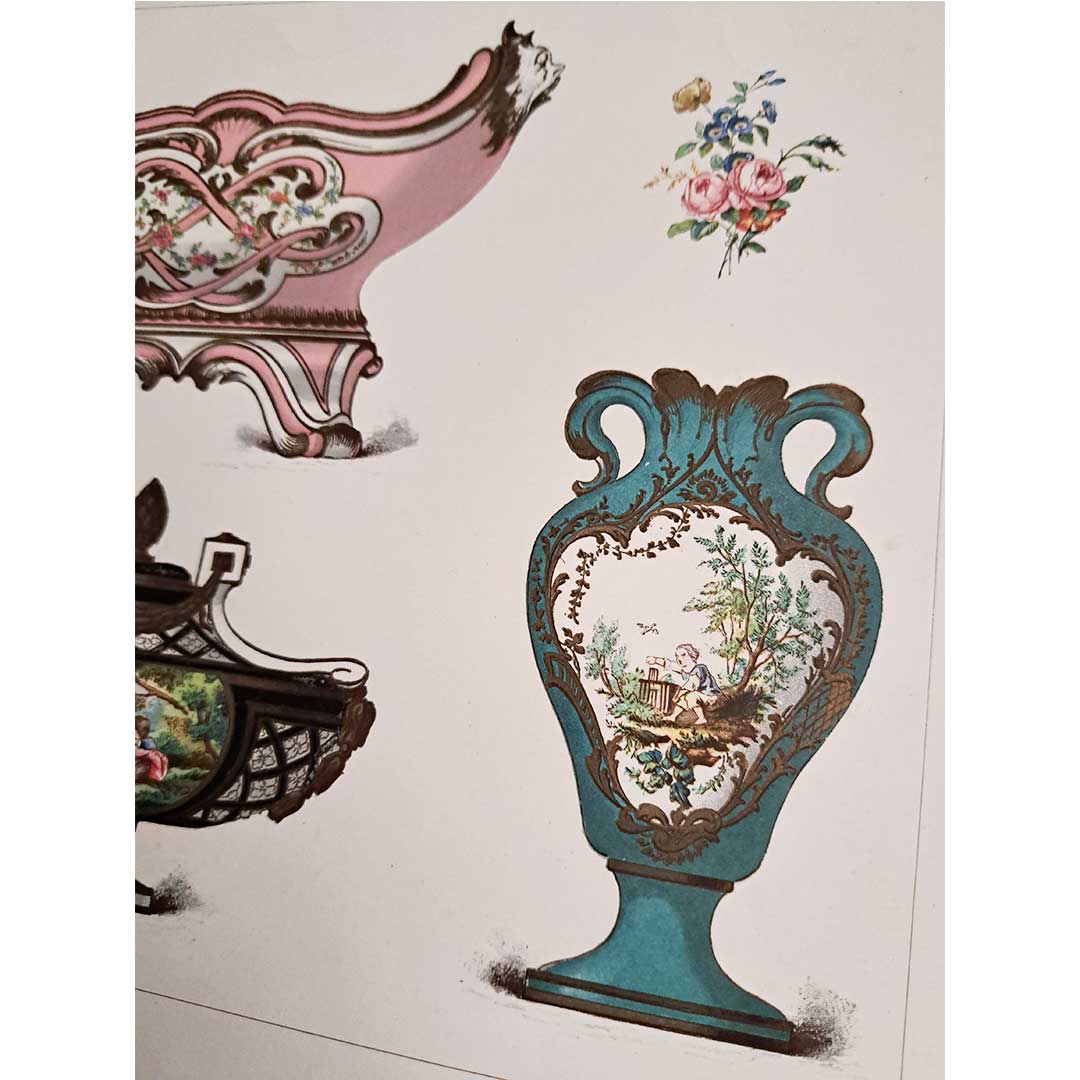 セーブルの軟質磁器「ルイ15世の番号がふられたプランターと花瓶」