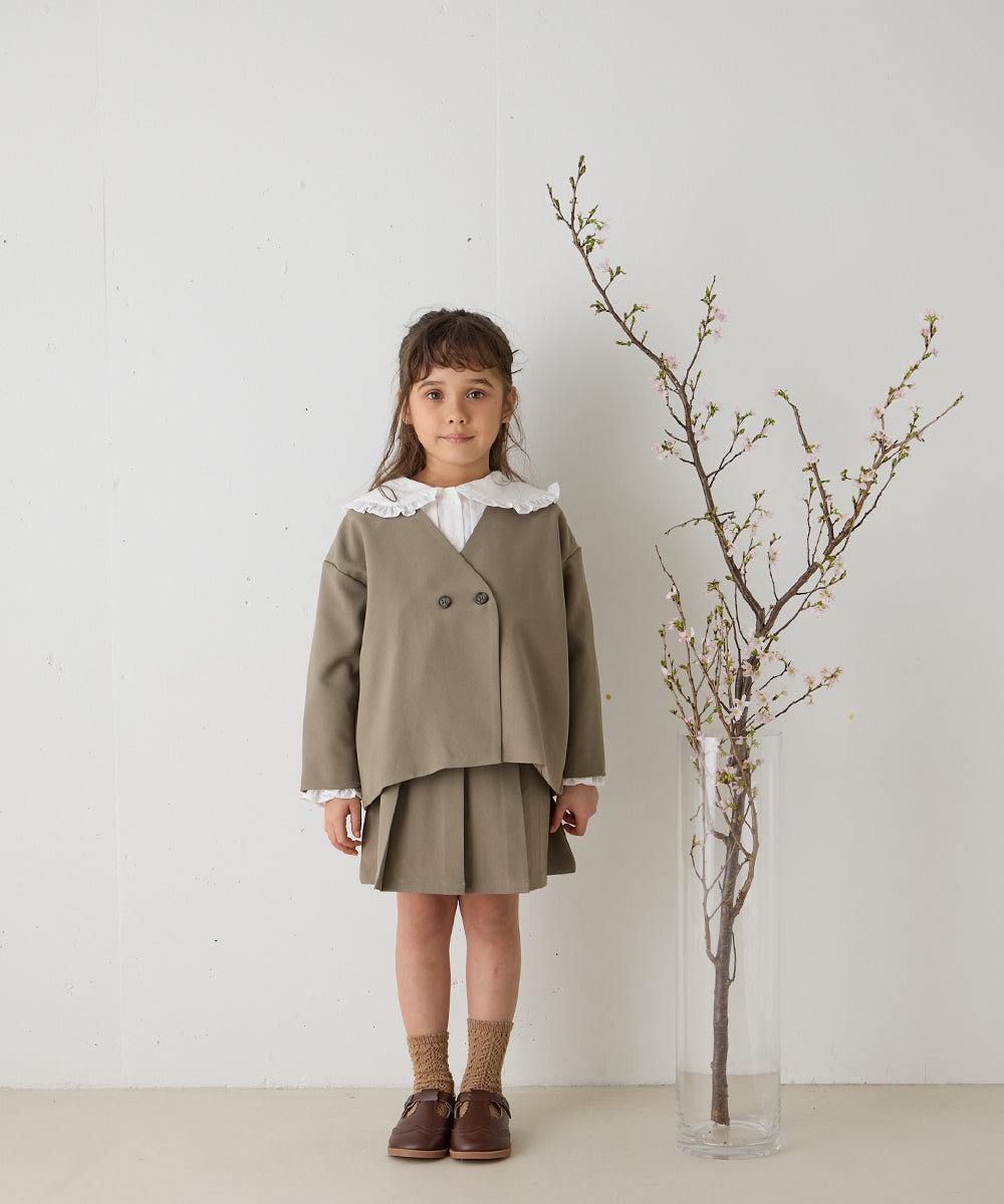 ピンタックフリルカラーブラウス