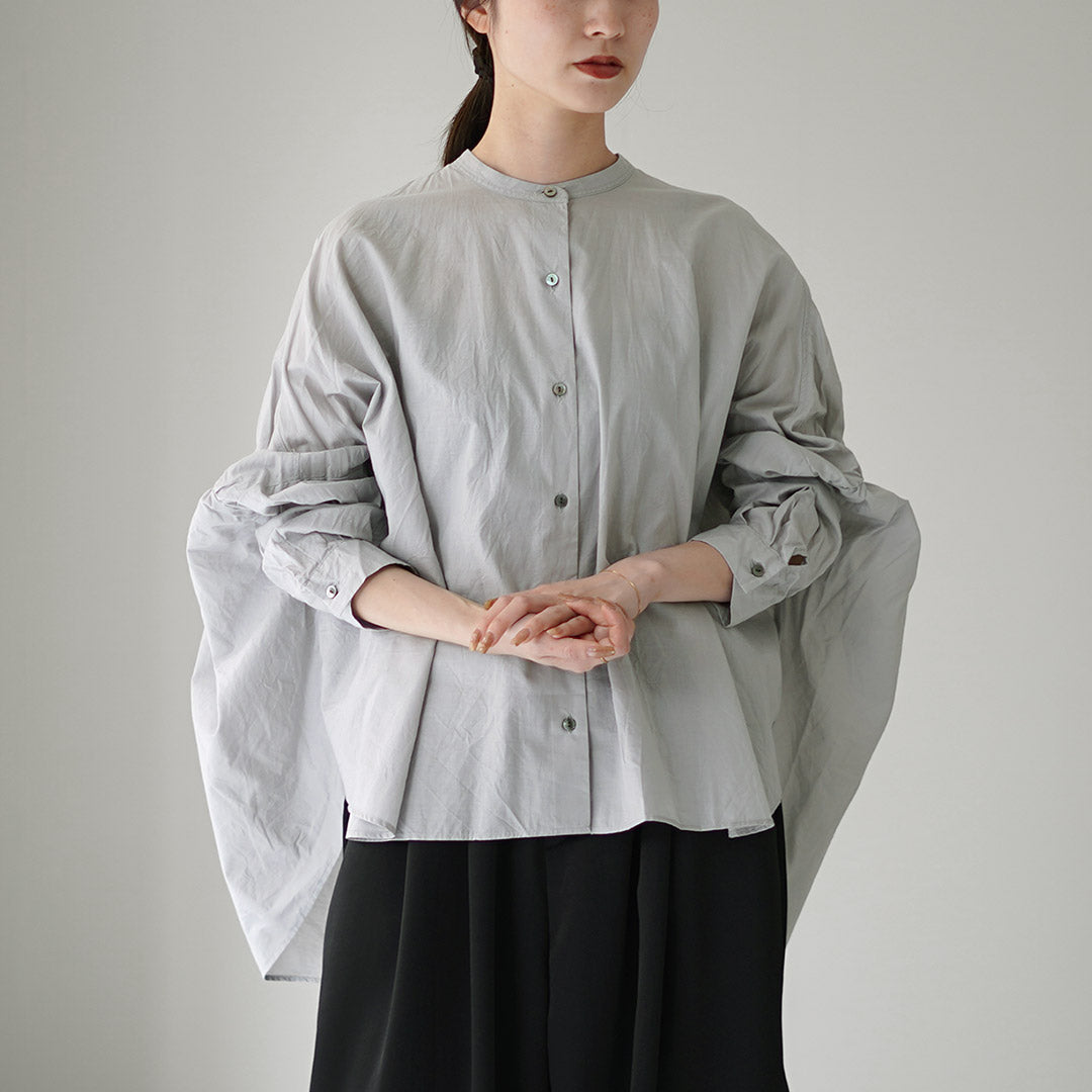 mizuiro ind（ミズイロインド） バックギャザー ワイドシャツ