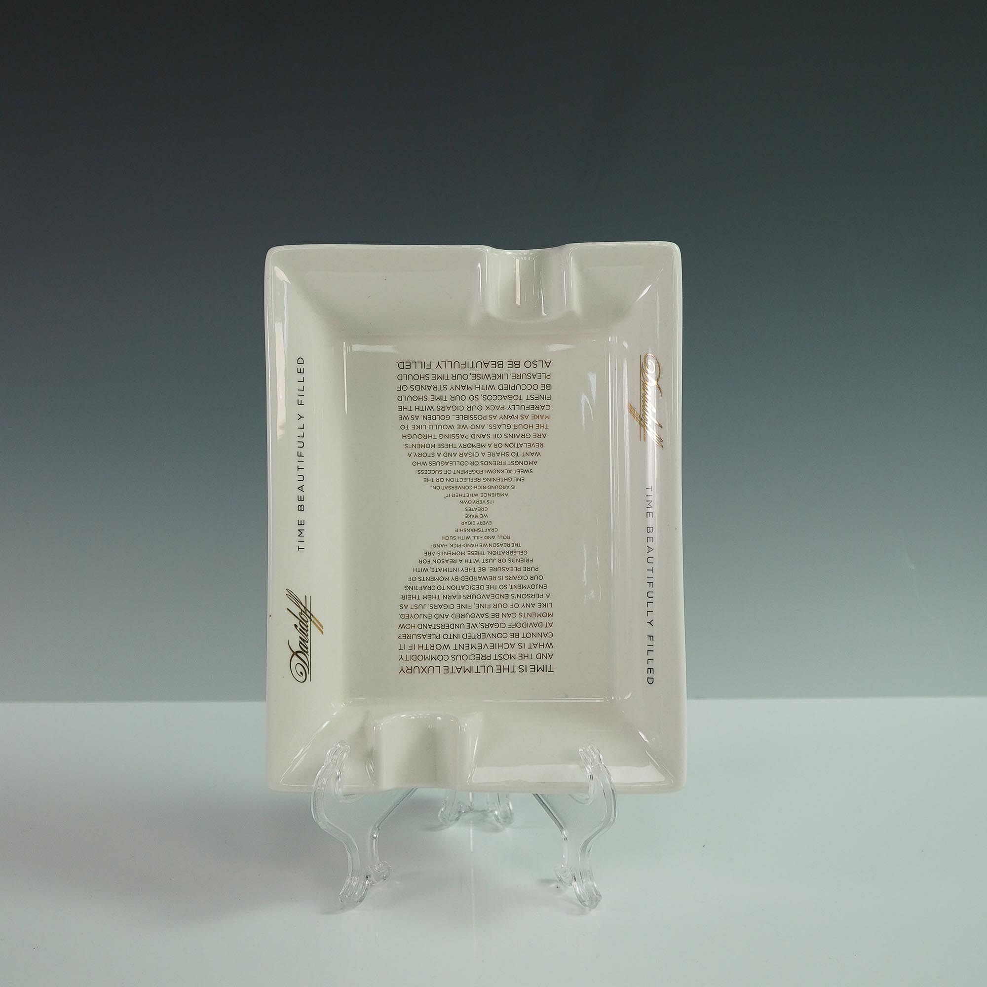 Davidoff Porcelain Cigar Ashtray, Time Beautifully Filled sold at