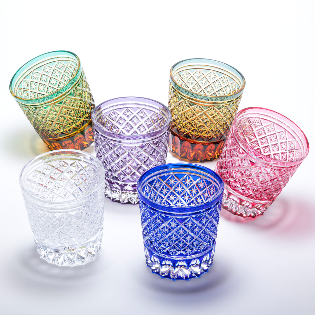 M-266 矢来星重文様 オールド 彩 – 硝子工房 彩鳳