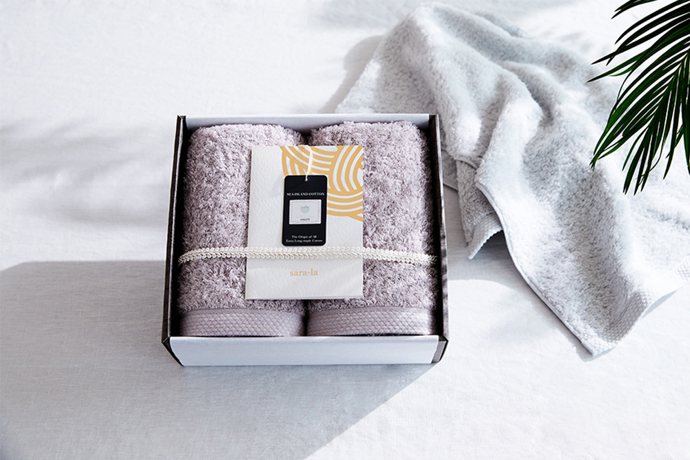 sara-la「礼-rei-」タオルケット2枚 奇跡の綿花・アメリカンシー