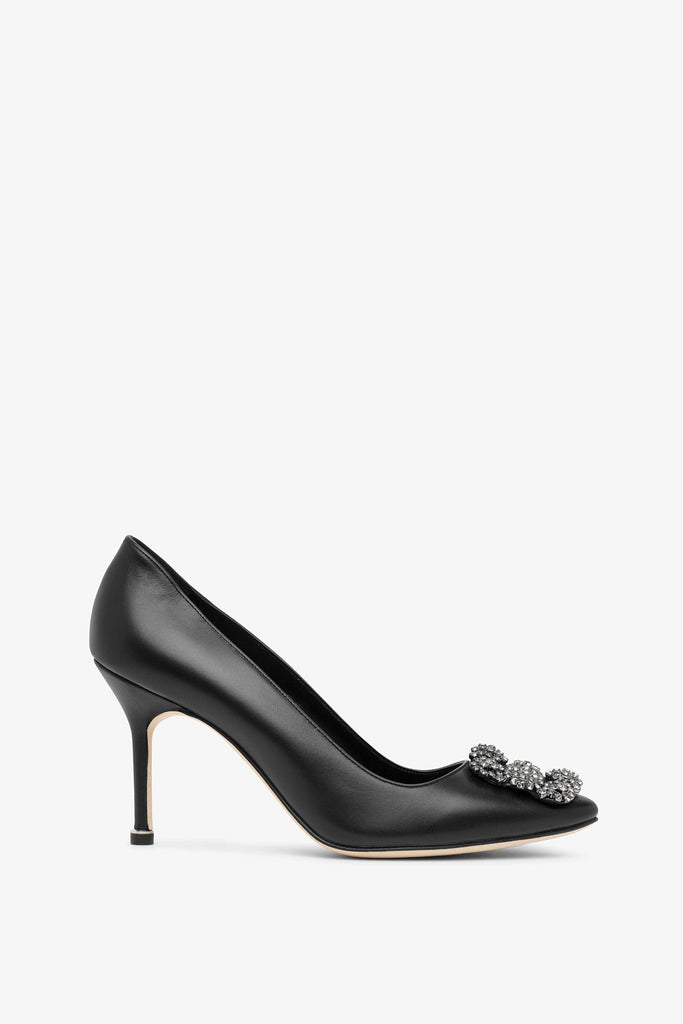 Manolo Blahnik | Hangisi 90 black leather pumps | Savannahs