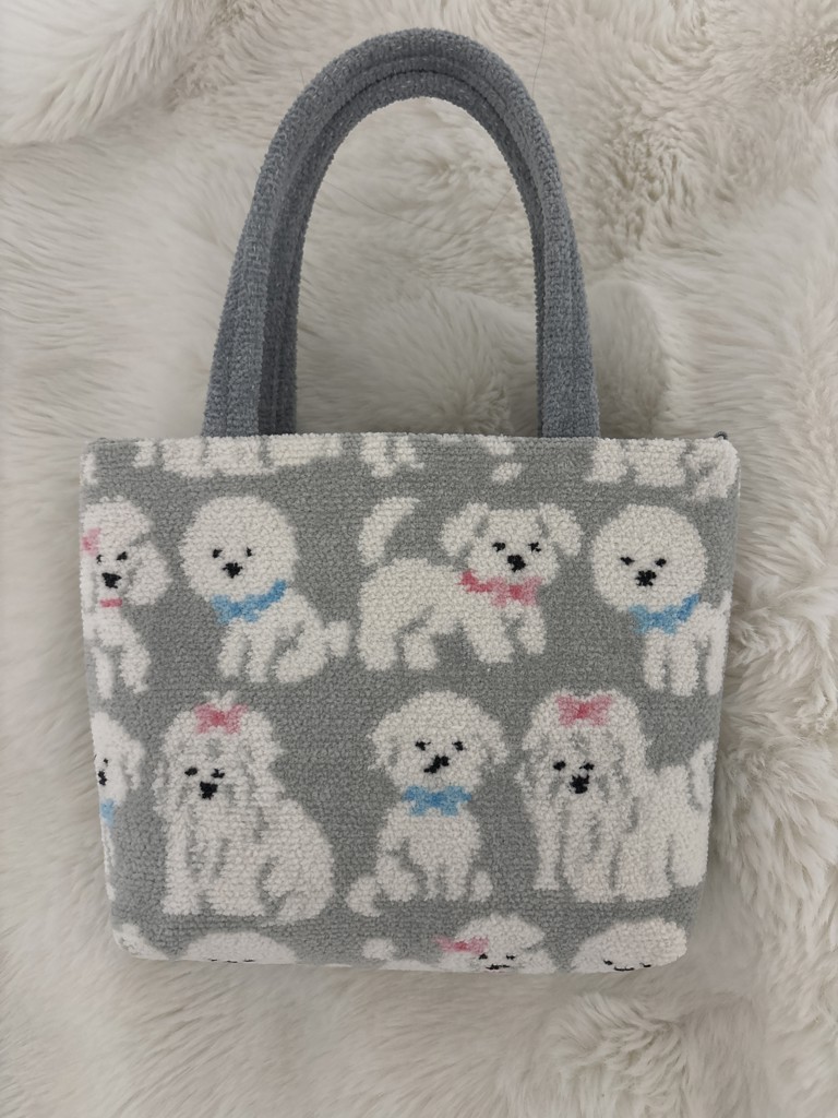 モフモフワンチャン バッグ L/MWC-257369(シルバーグレー): LOVERARY