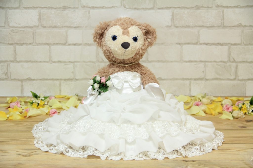 ぬいぐるみ付きシェリーメイSサイズ用ウエディングドレスC | Small