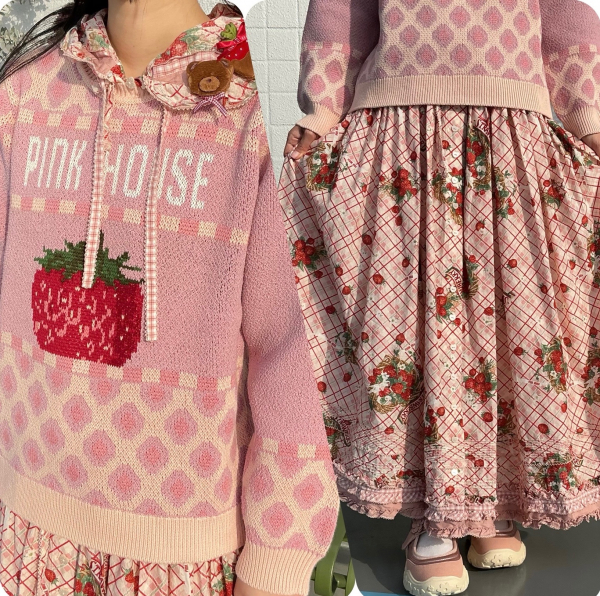 苺モチーフジャガードニット*〜【電話注文可】 | ピンクハウス