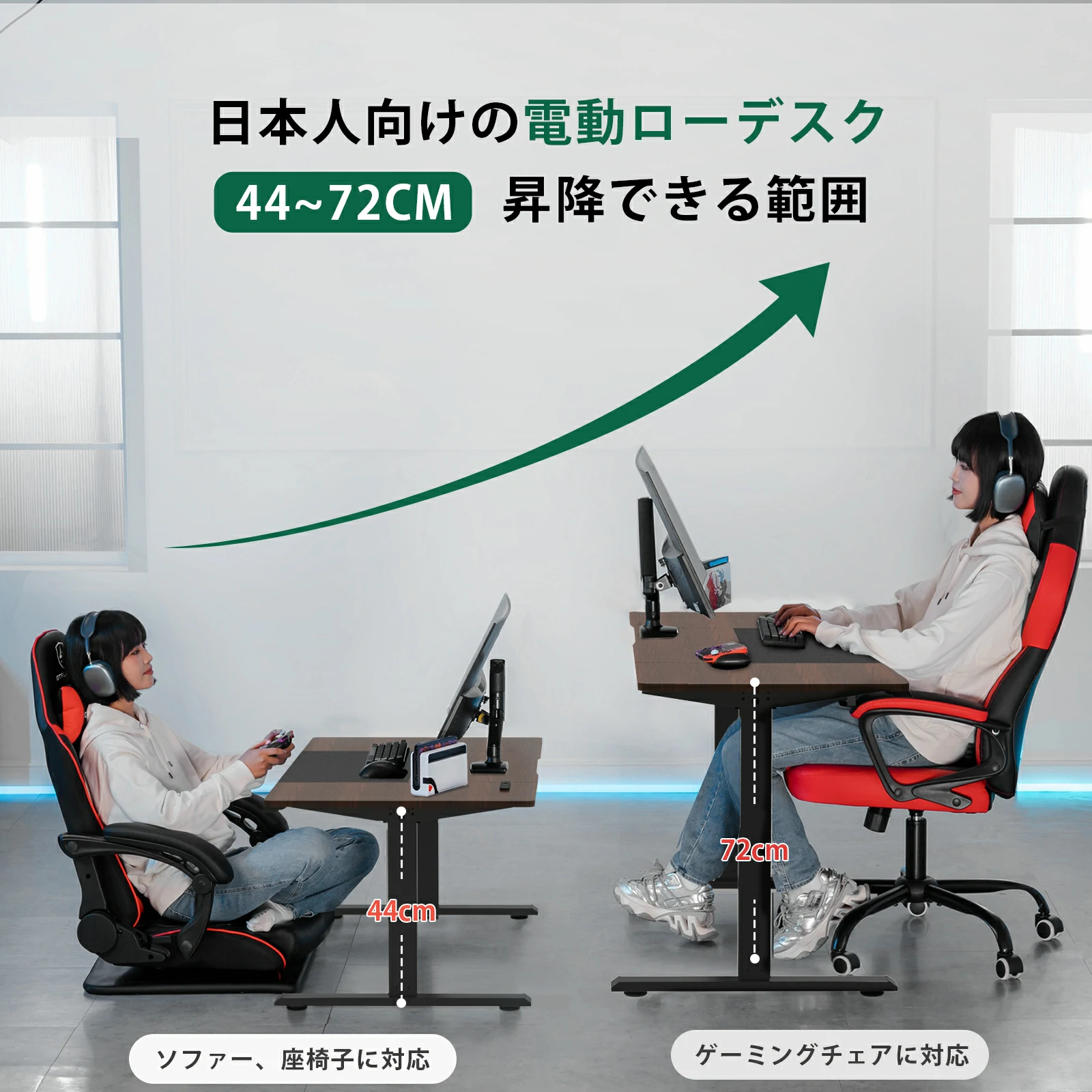 ゲーミングデスク 電動昇降式 DTS110