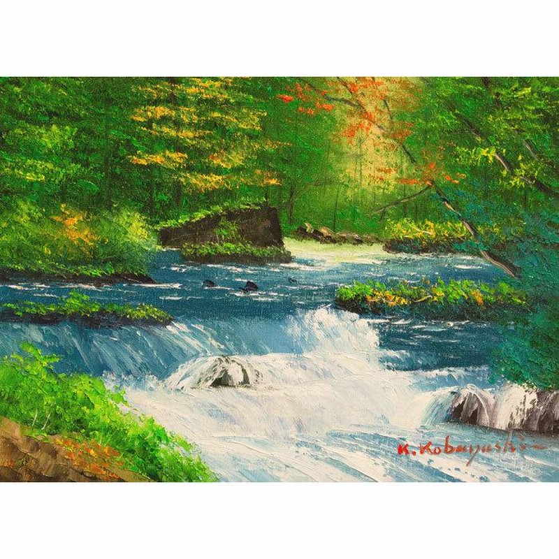 真作】絵画 油彩4号 湾岸に佇む倉庫群 静謐な海辺の風景画 X144 真作