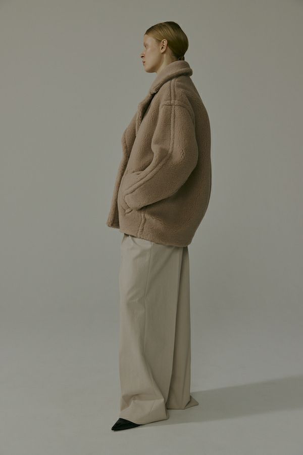 CINOH - BOA MIDDLE COAT / ボアミドルコート (ベージュ) | Sir online