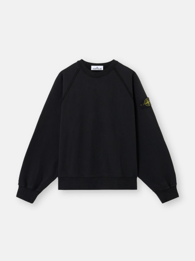 Black Oversized-fit crewneck sweatshirt with raglan sleeves