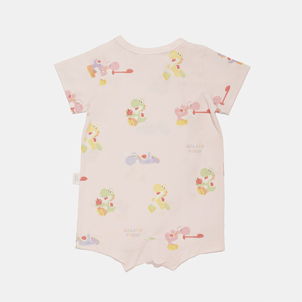 スーパーマリオ】【ベビー】キノピオ＆ヨッシーロンパース PNK【 SUPER