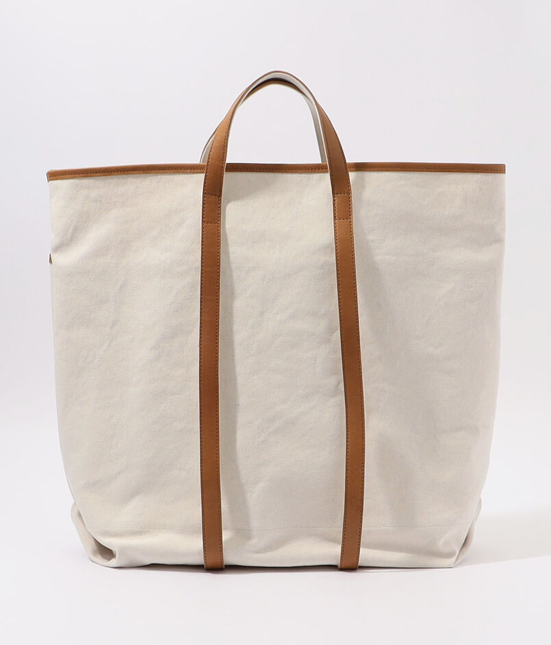 別注】AMIACALVA レザーハンドルキャンバストート｜トゥモローランド