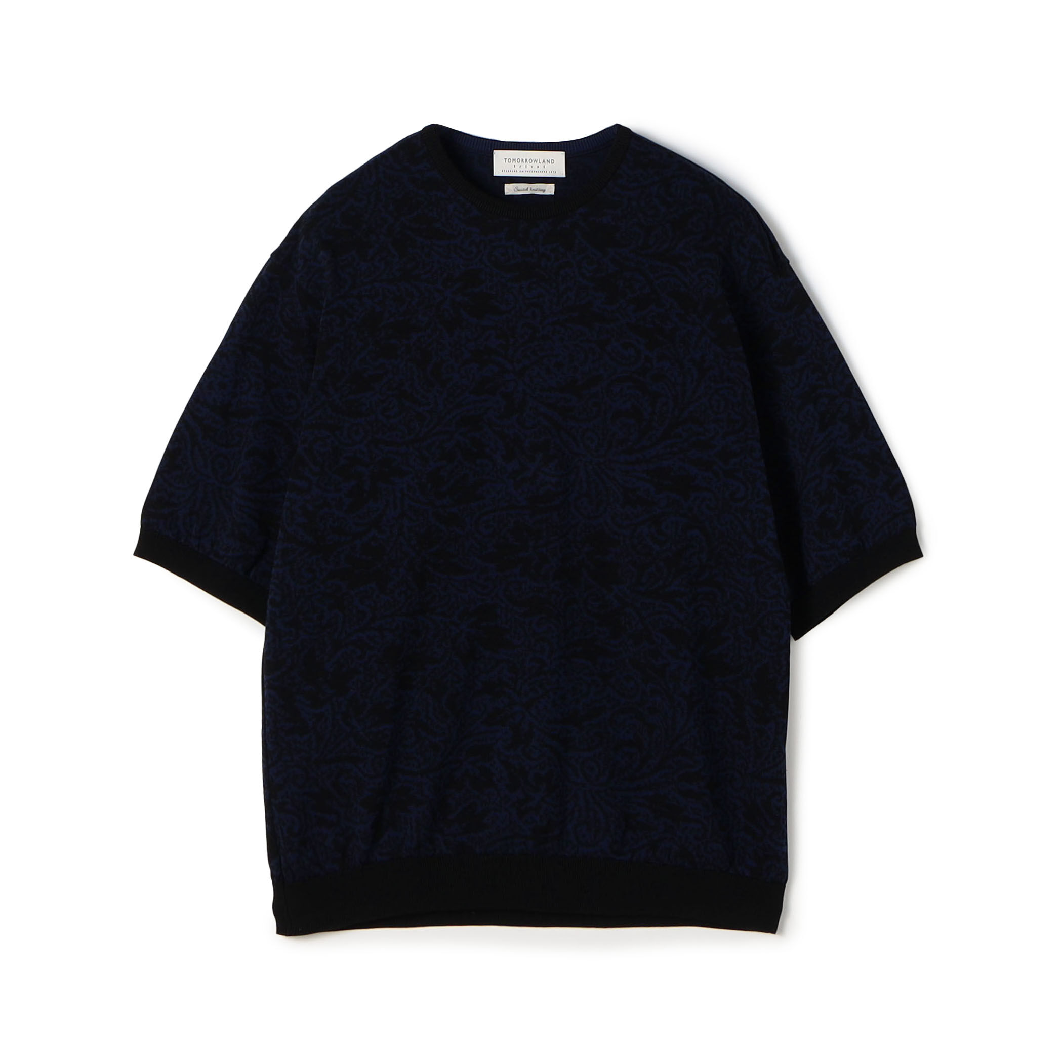TOMORROWLAND tricot ペイズリー柄 コットンハーフスリーブ ニット