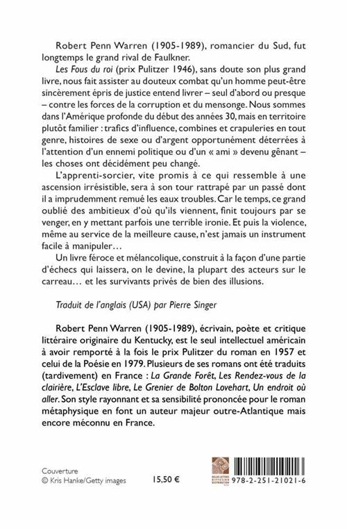 Les Fous du roi - broché - Robert Penn Warren, Pierre Singer