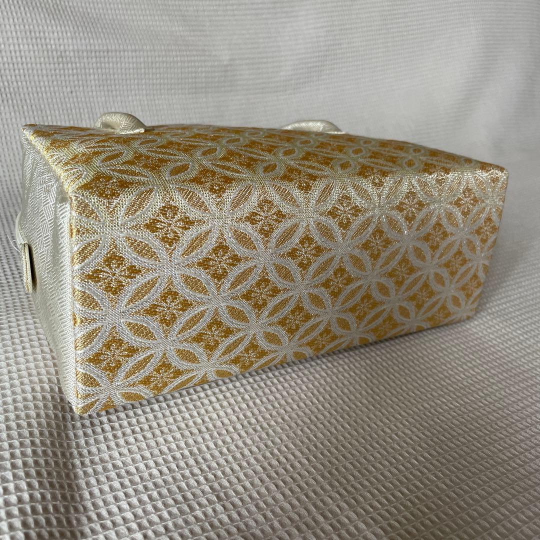 【美品】利休バッグ　金糸　グラデーション　和装バッグ　七宝花菱 最終お値下げ