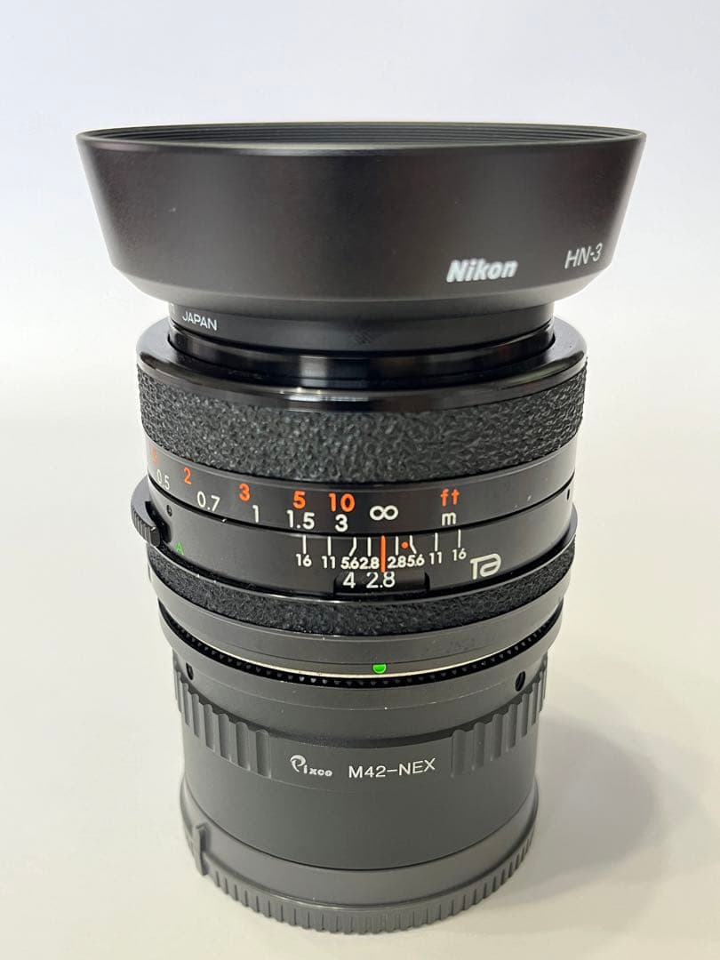 sonyEレンズ 銘品TAMRON28mm F2.8 BBARNikonフード付