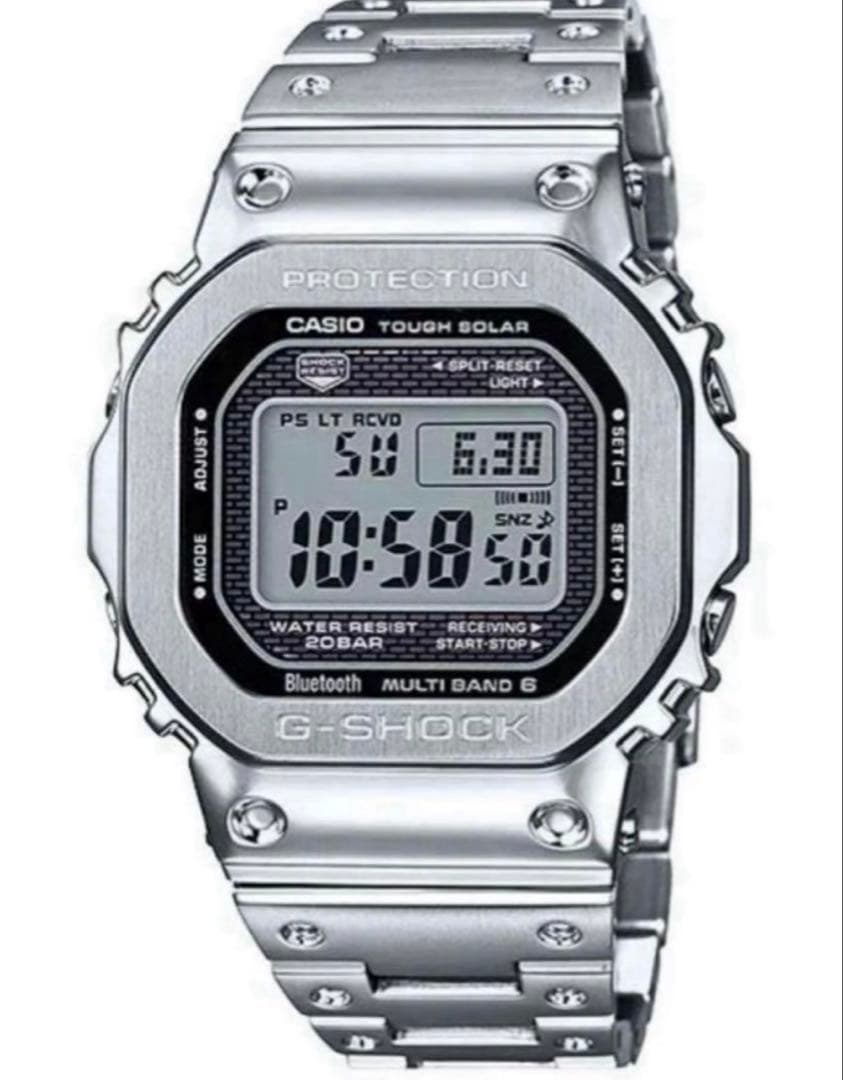 美品 G-SHOCK GMW-B5000D-1JF 電波ソーラー シルバー カシオ Gショック GMW-B5000D-1JF コネクテッド G-SHOCK Connected