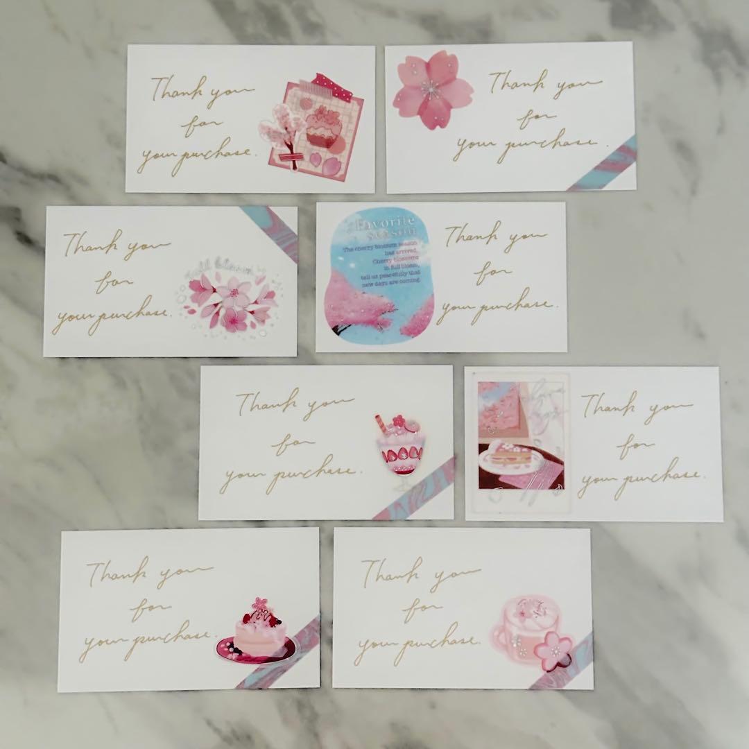 3e〕サンキューカード 手書き サンクスカード メッセージ さくら