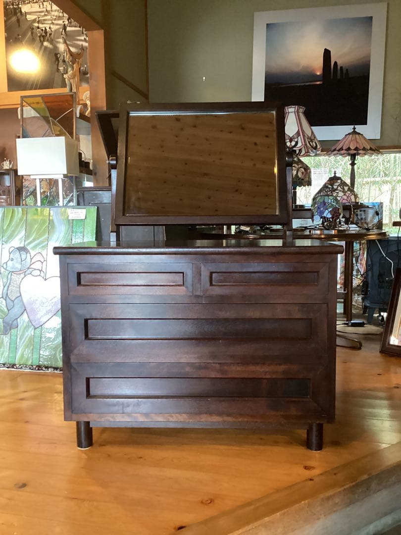 松本民芸　ミラー付きドレッサー　鏡台　チェスト 松本民芸ミラー付きドレッサー鏡台チェスト