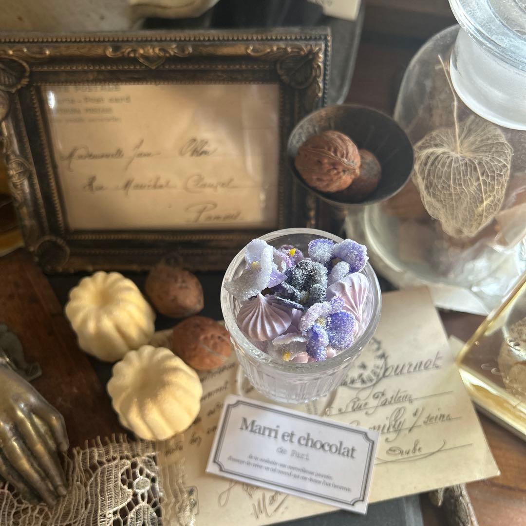 フェイクスイーツ すみれの砂糖づけ スイーツデコレーションカップ ラスト1個 すみれスイーツとカップケーキタワー | ディスプレイケーキ MARCLE