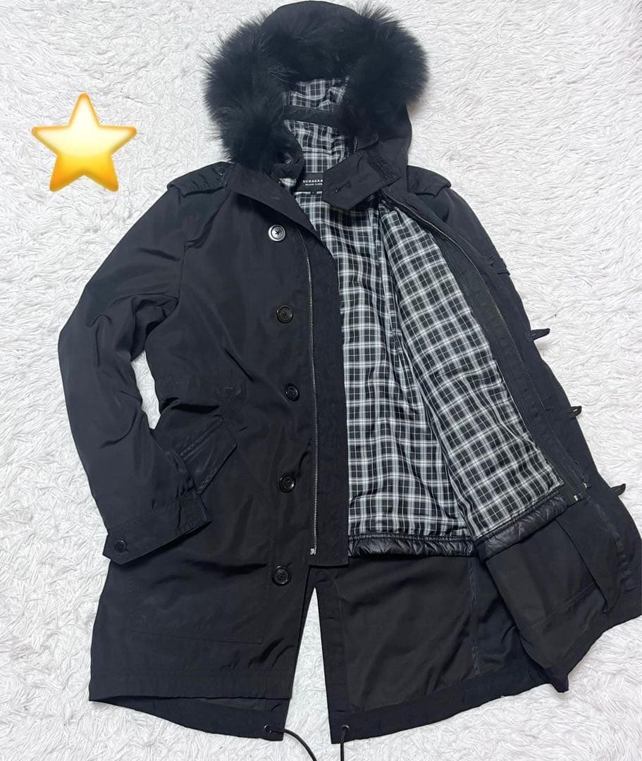 バーバリーブラックレーベル モッズコート タヌキファー キルティングライナー付き BURBERRY BLACK LABEL（バーバリーブラックレーベル） ダウン