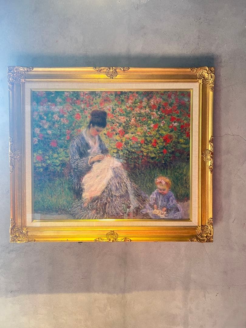 Claude Monet【庭のカミーユ・モネと子供】 庭のカミーユ・モネと子供 クロード モネ ポストカード スイス 製