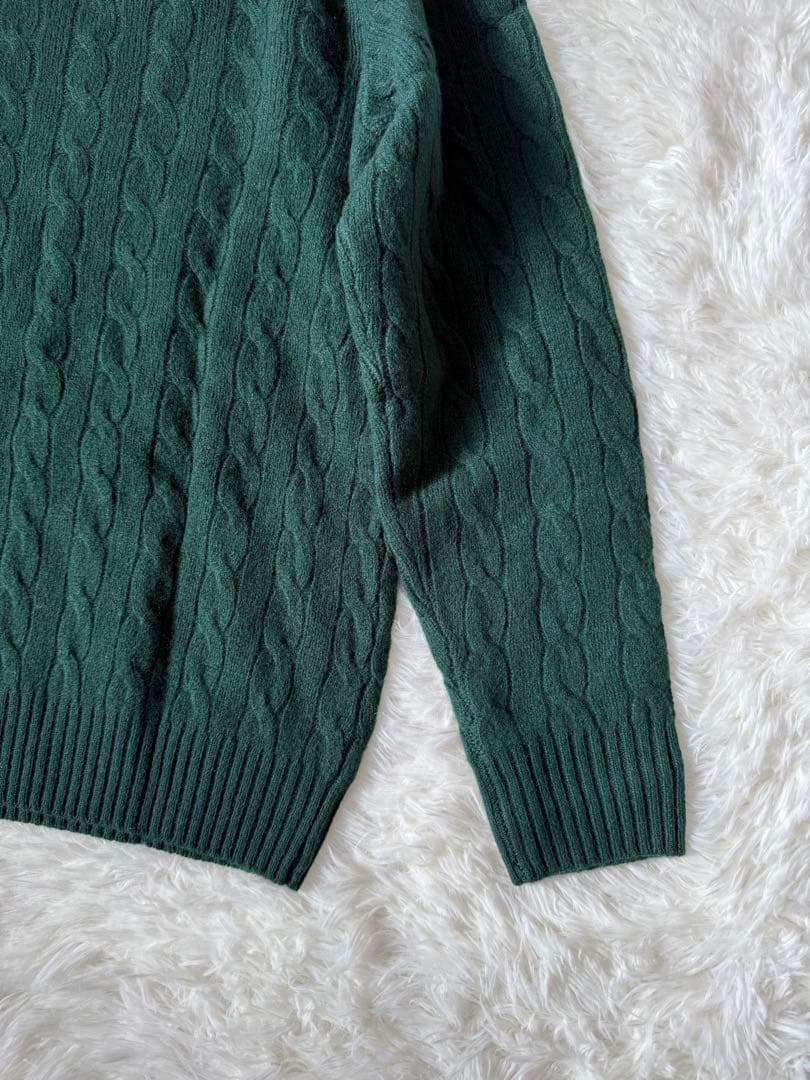 ポロラルフローレン セーター ケーブル ウールカシミヤ混紡 グリーン
