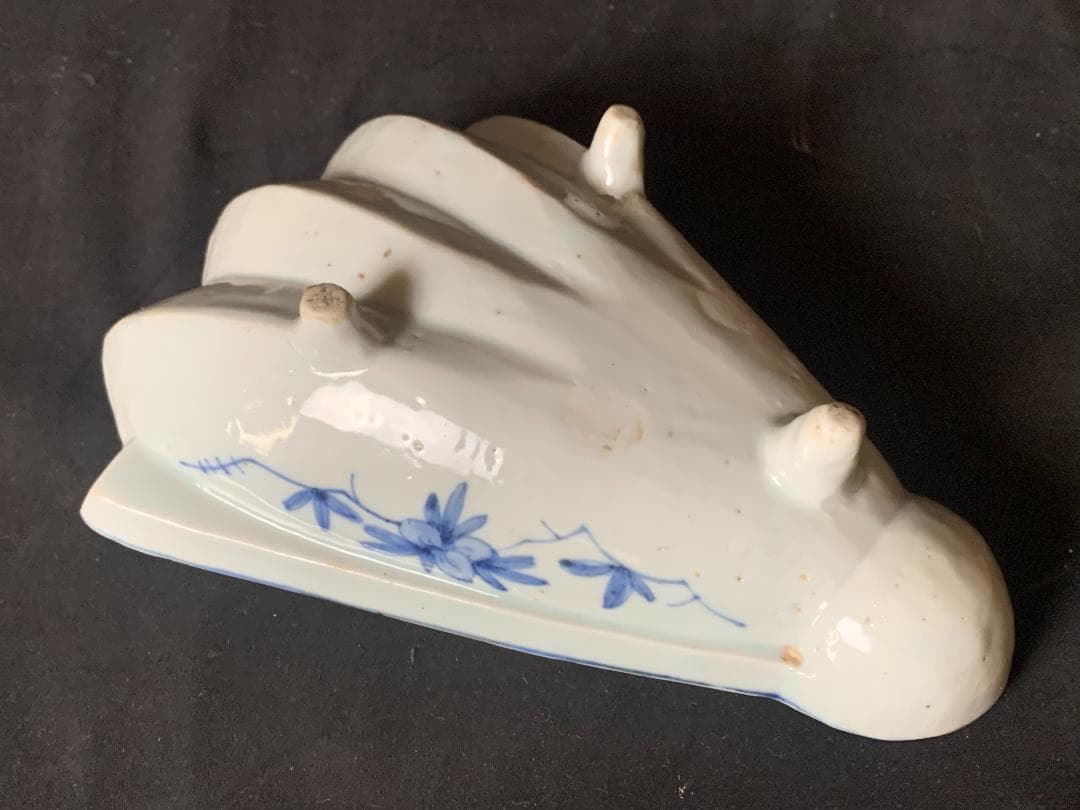 明代 古染付 青花 山水図 半開扇皿 扇鉢 中国古玩 唐物 878 - メルカリ