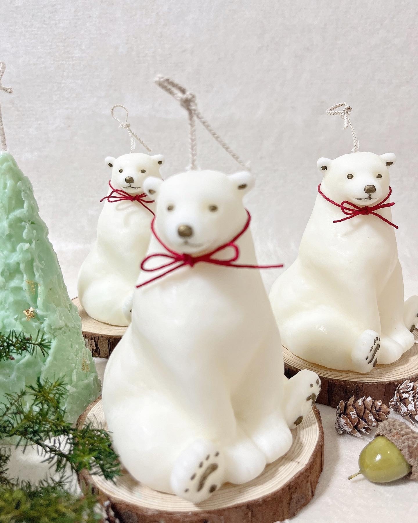 しろくまのキャンドル〉天然素材 ろうそく インテリア 北欧 ギフト