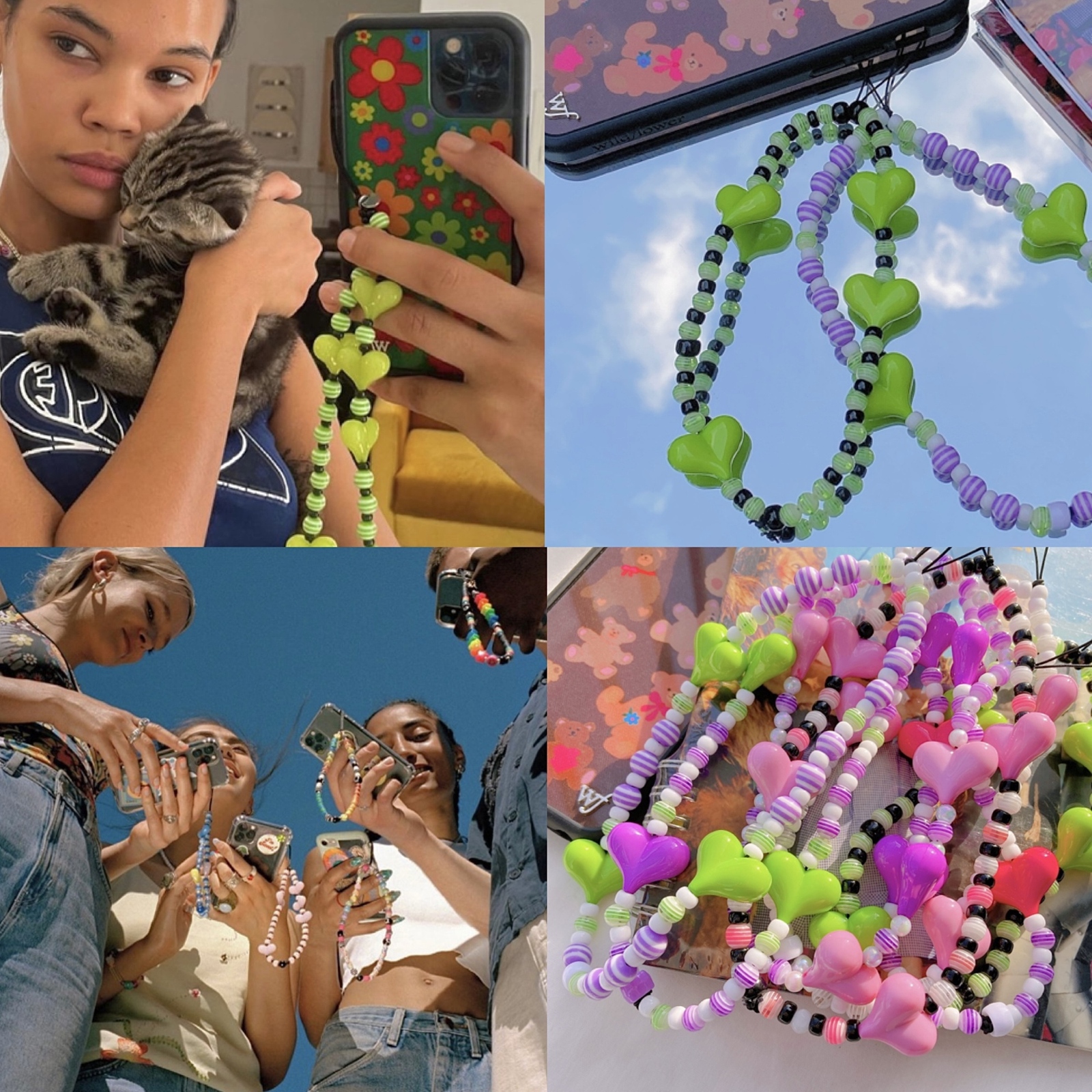 受注⭐︎ スマホストラップ インポート ビーズストラップ string ting