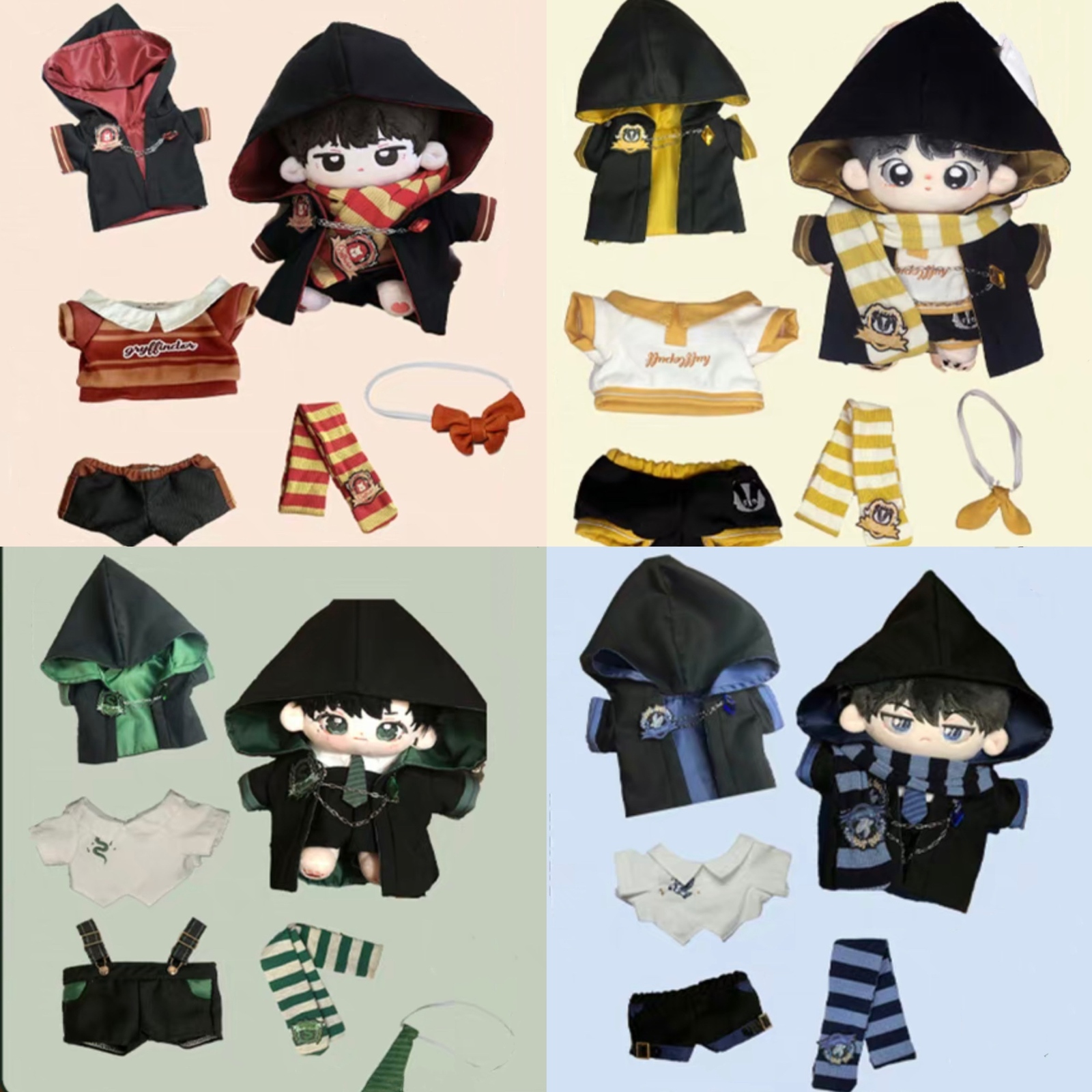 20cmぬいぐるみ用 着せ替え服 ぬい服 魔法使い 5点セット 4色 - Les