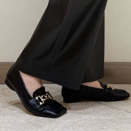 ウェーブラインバックベルト パンプス45↑