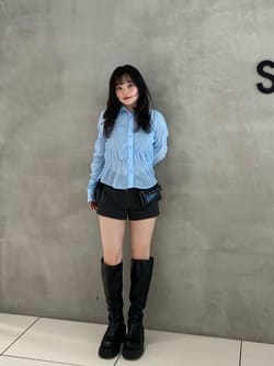 SLY | 【SNSで話題の美脚チートブーツ！】SQUARE TOE KNEE ブーツ