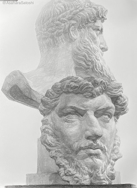 石膏像 チグリス大顔面 デッサン YOKOHAMA モーゼ 石膏像 モーゼ大顔面