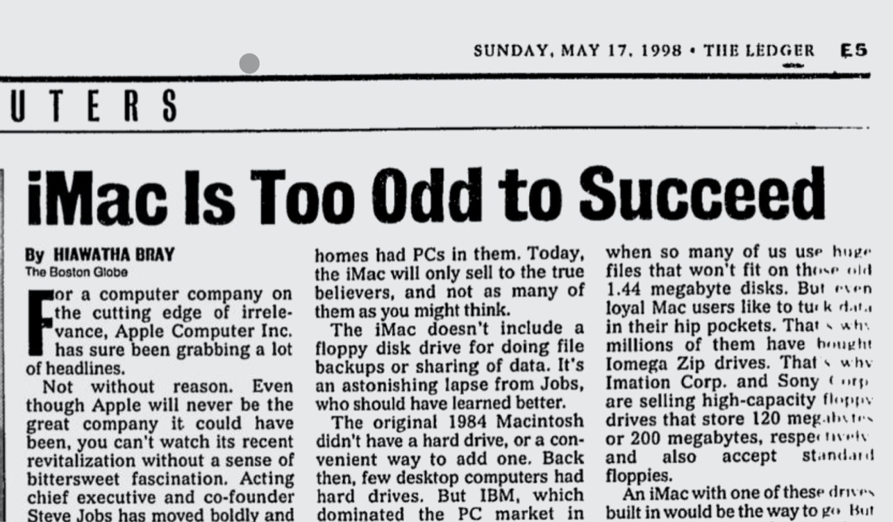  Thinking Different is Never Popular (At First)