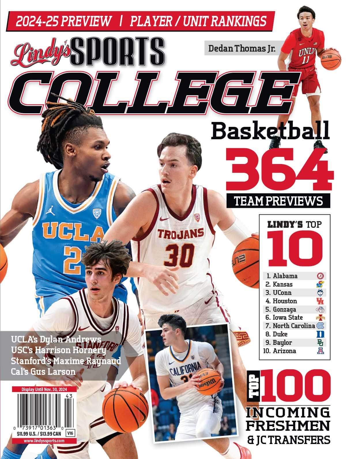 Pre Order Lindy's Sports College 2026-27 Basketball Magazine